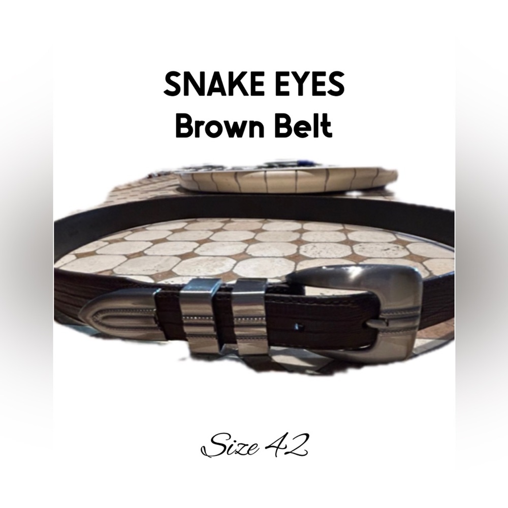 Men’s Kohl’s Snake Eyes Brown Belt Sz 42 NWT